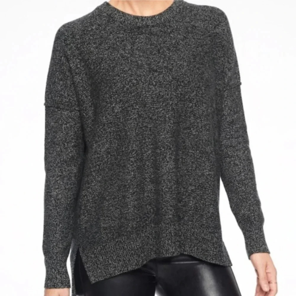 Athleta Perspective Wool Cashmere Crew, Color Gray Size XXS